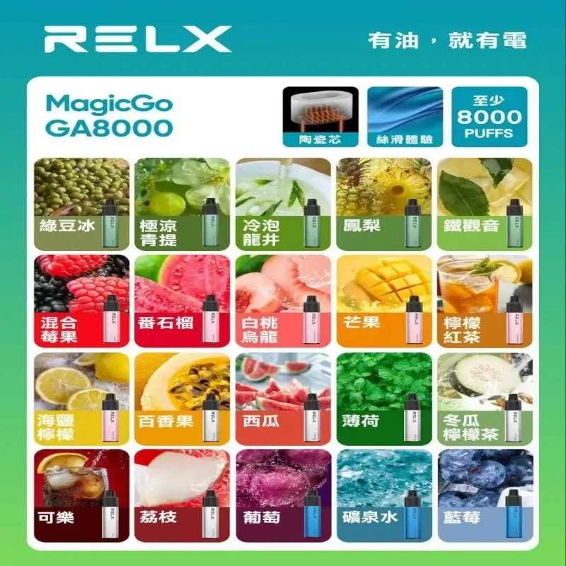 【鳳梨】Relx GA8000拋棄式電子煙｜悅刻一次性8000口大容量｜台灣現貨